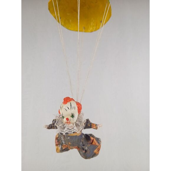 Clown With Parachute Paper Mache Clown In The Sky Parachute Jumping Paracord - Picture 4 of 11